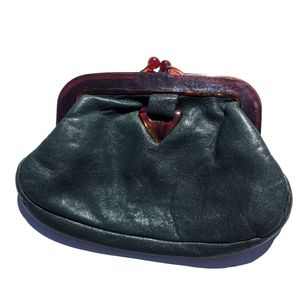 Vintage green leather purse